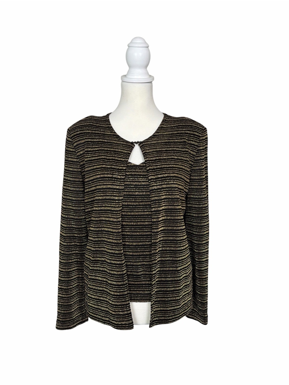 Jeffrey & Dara Evening 2 Piece Set Metallic Knit Tank & Cardigan Party Set